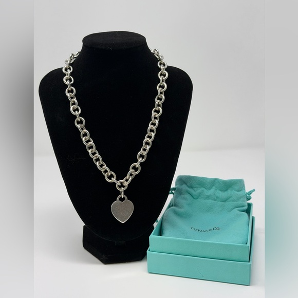 Tiffany & Co. Jewelry - Tiffany & Co. Vintage Silver Heart Tag Necklace Full Inclusion